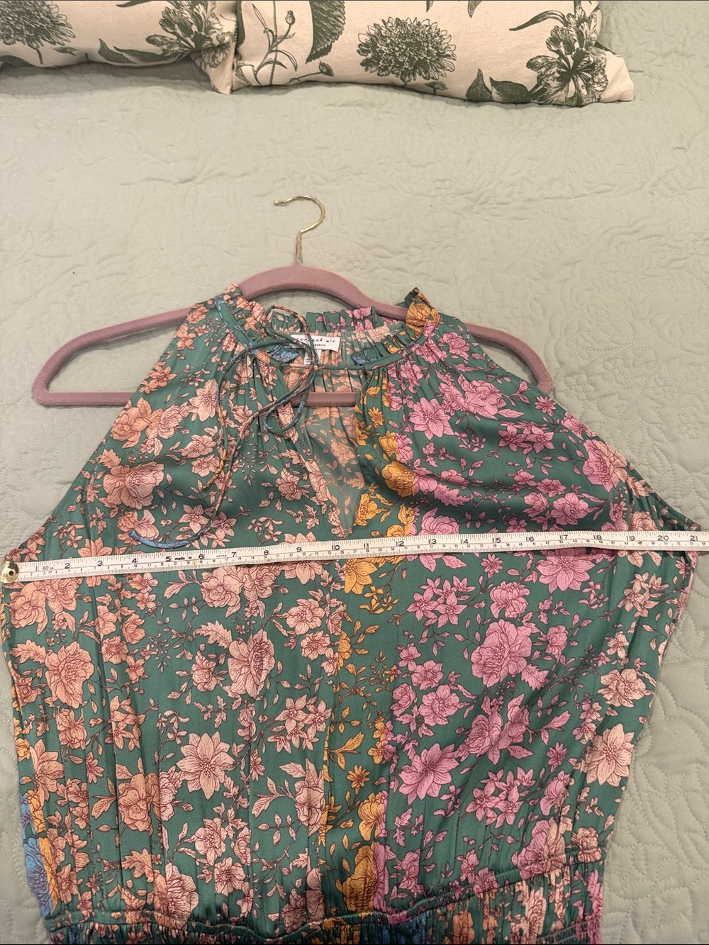 Current Air Green Floral Cara Sleeveless Pleated Mini Dress - Picture 7 of 7